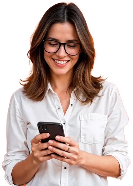 Corretora usando a plataforma Ágil no celular